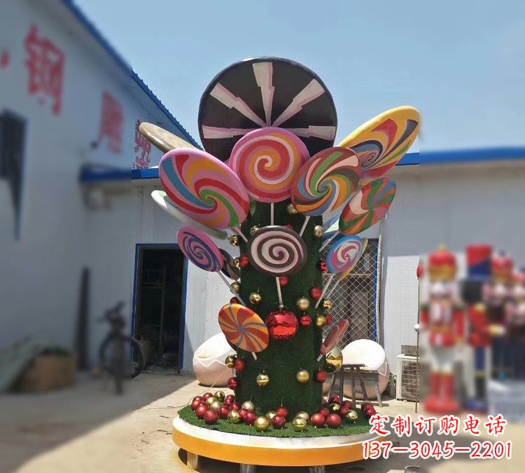 广西玻璃钢制作的棒棒糖雕塑