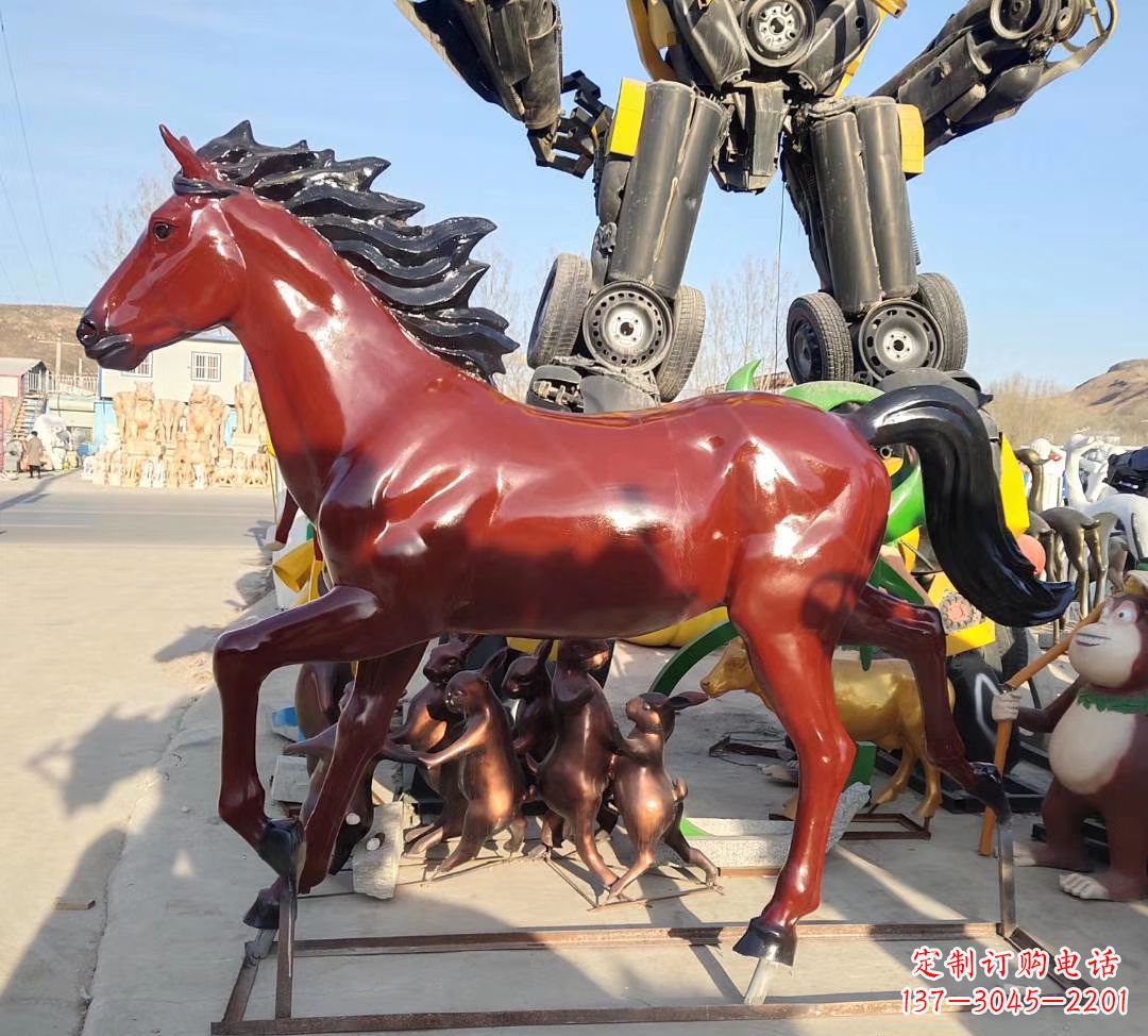 广西玻璃钢奔马雕塑