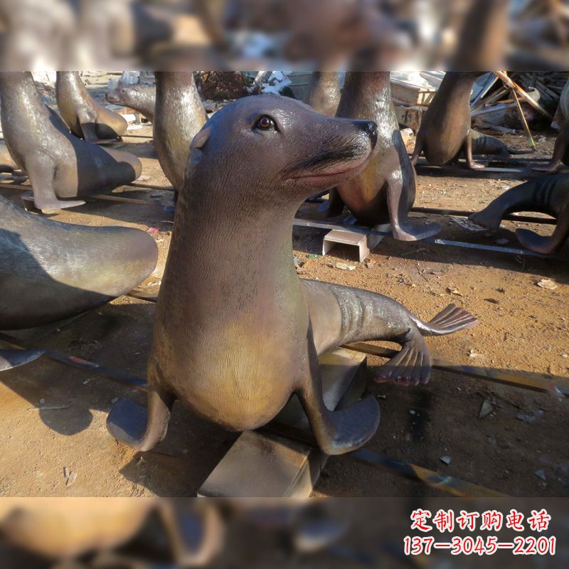 广西玻璃钢海豹雕塑——精美的艺术品