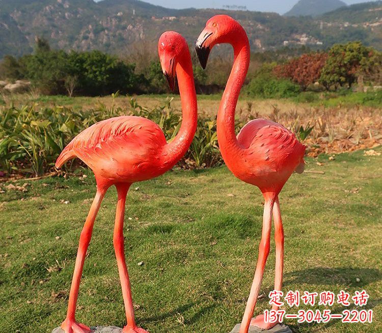 广西玻璃钢仿真火烈鸟雕塑极致精细的艺术品