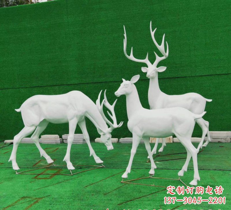 广西玻璃钢鹿群雕塑