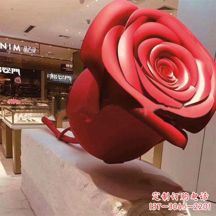 广西玻璃钢玫瑰花雕塑