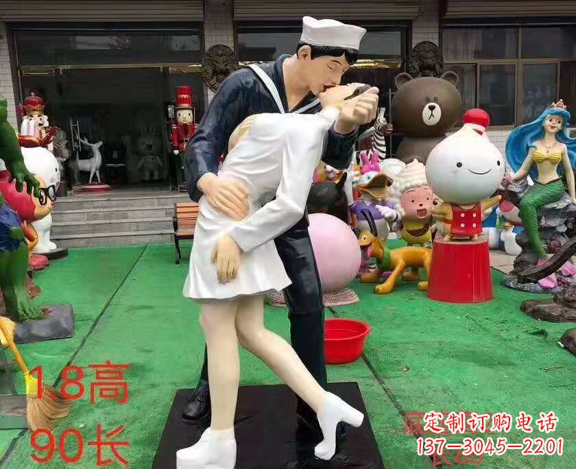 广西玻璃钢情侣雕塑——浪漫婚庆景观