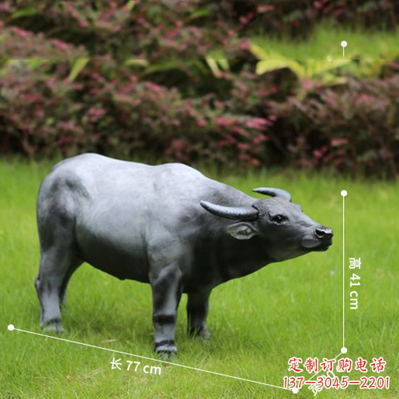 广西玻璃钢仿真水牛雕塑——点缀公园草坪