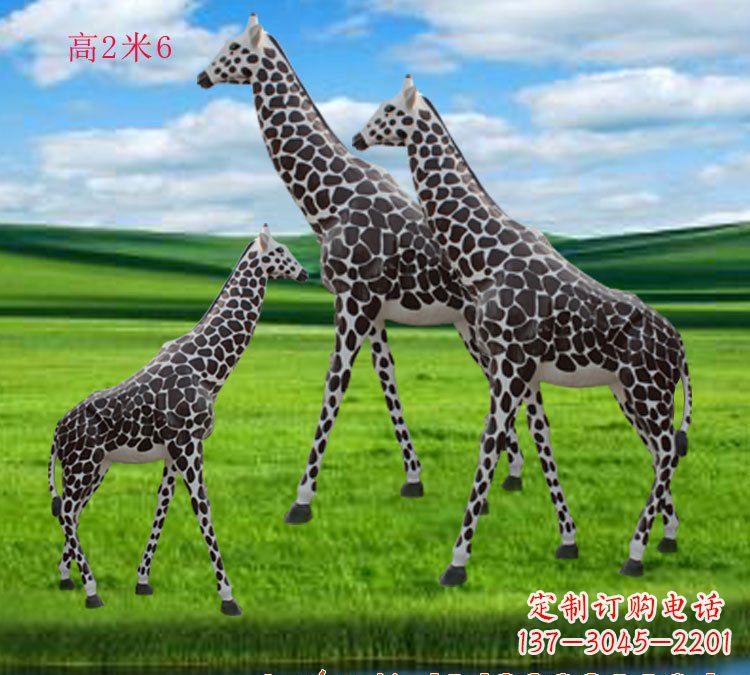 广西玻璃钢材质长颈鹿雕塑