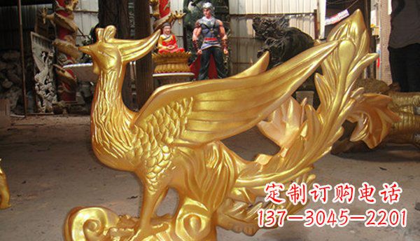 广西玻璃钢凤凰仿铜动物雕塑传承传统文化