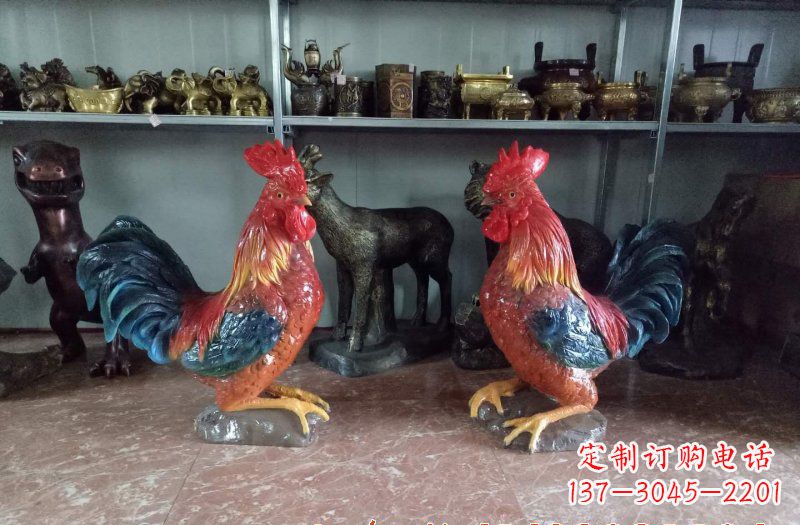 广西玻璃钢公鸡雕塑——给环境带来美丽的色彩