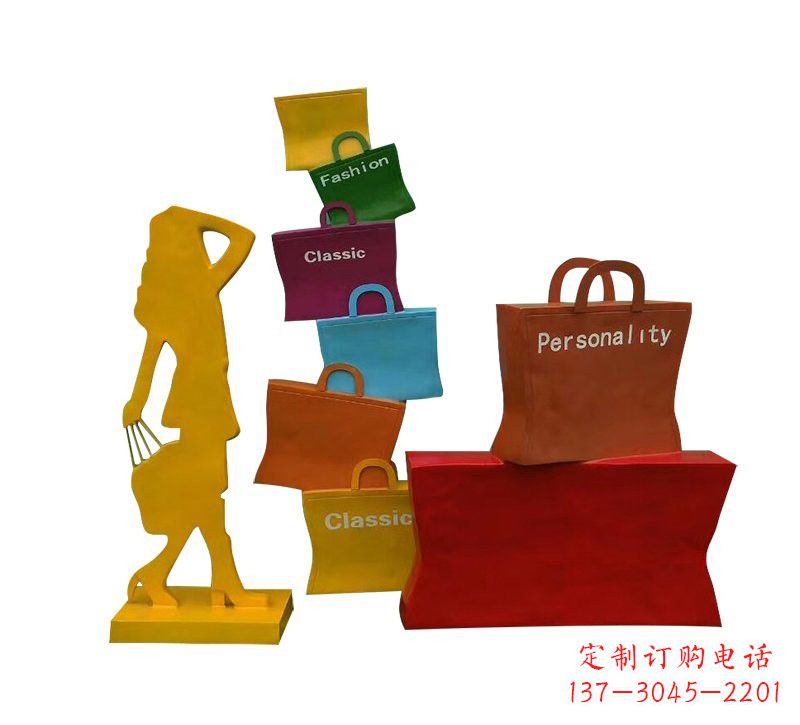 广西玻璃钢购物袋雕塑——极致艺术