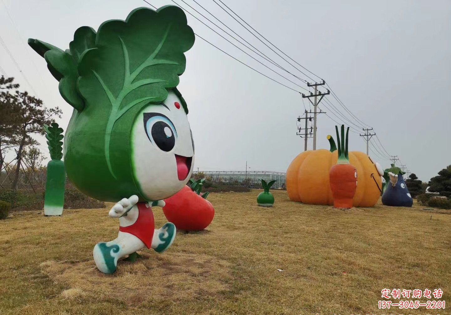 广西玻璃钢白菜雕塑精美的艺术品