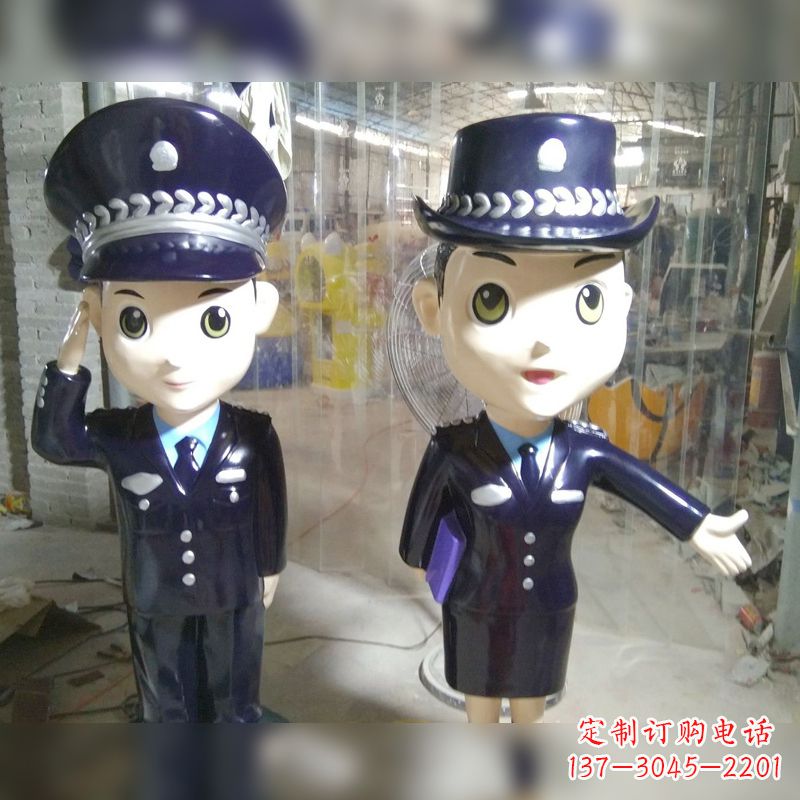 广西玻璃钢警察雕塑表达警队宗旨