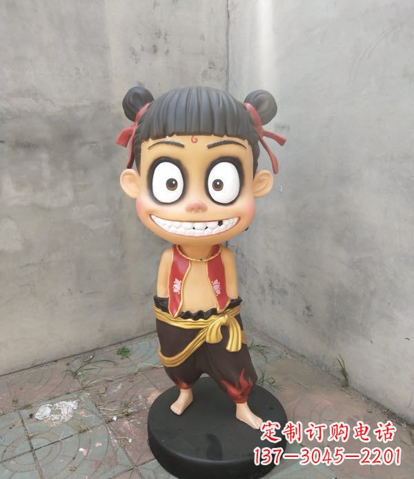 广西玻璃钢雕刻的神话传说——哪吒