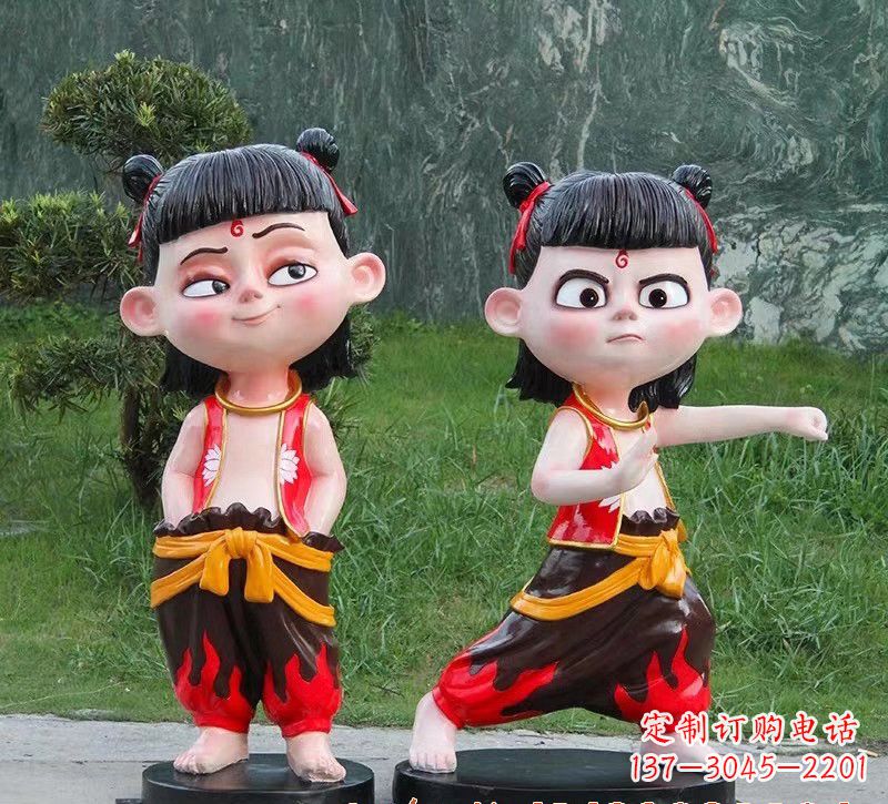 广西哪吒玻璃钢卡通人物雕塑的象征
