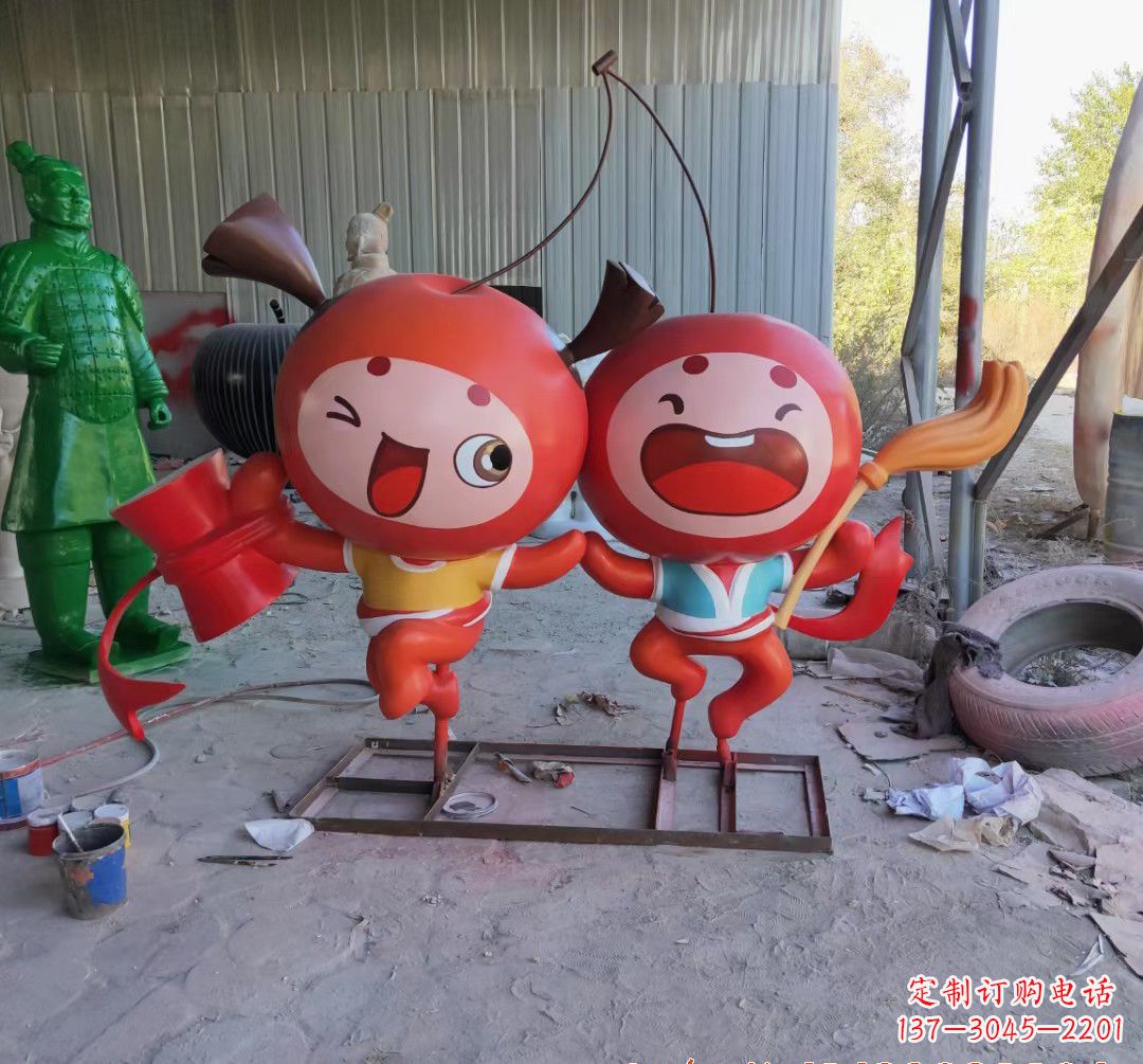 广西精致的玻璃钢苹果雕塑