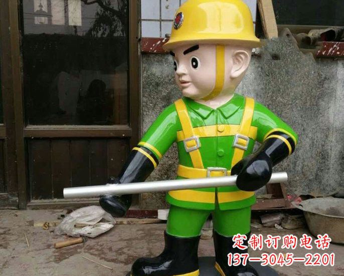 广西玻璃钢消防员雕塑——让爱与勇气永恒
