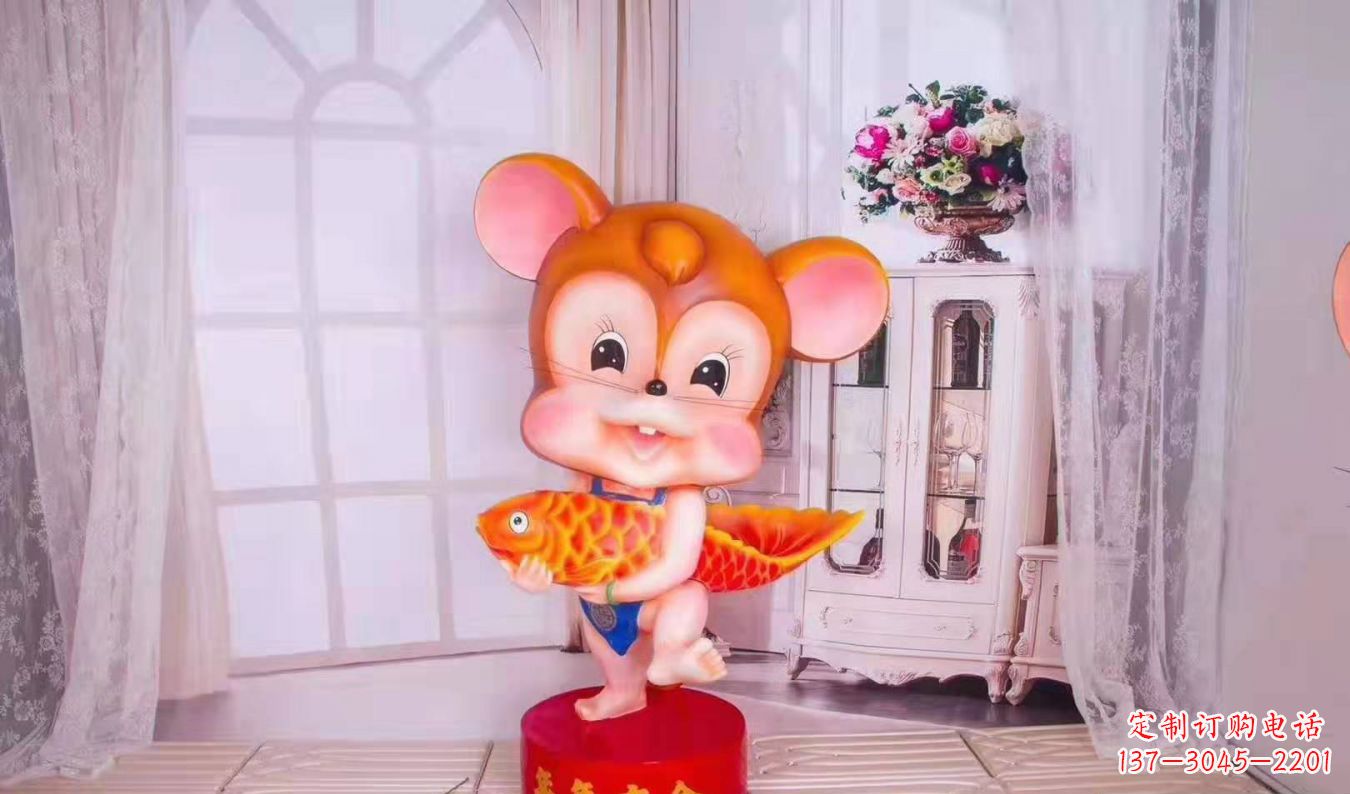 广西玻璃钢老鼠雕塑吉祥物的象征