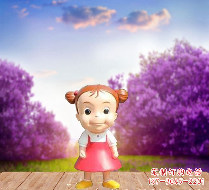 广西精美玻璃钢卡通小女孩雕塑