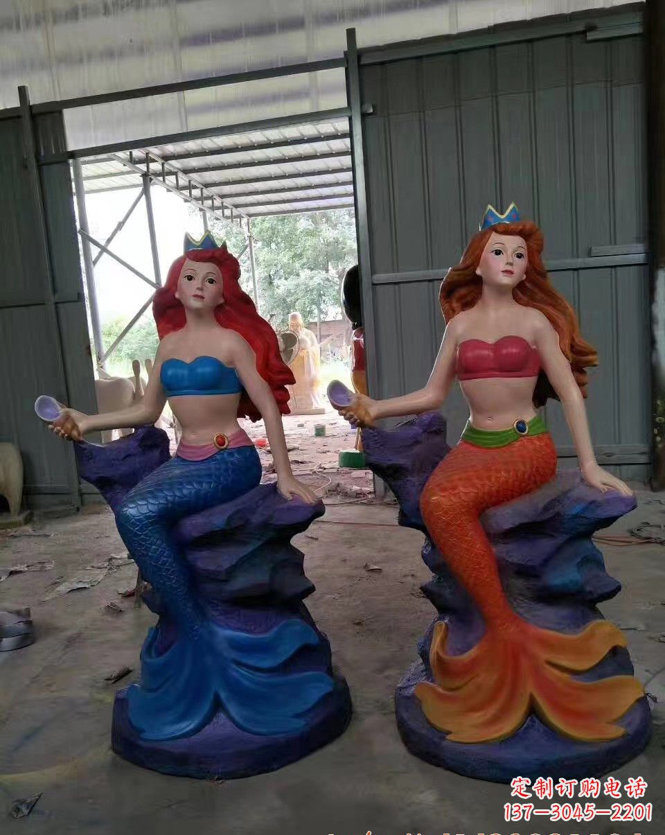 广西玻璃钢美人鱼雕塑——精美的艺术作品