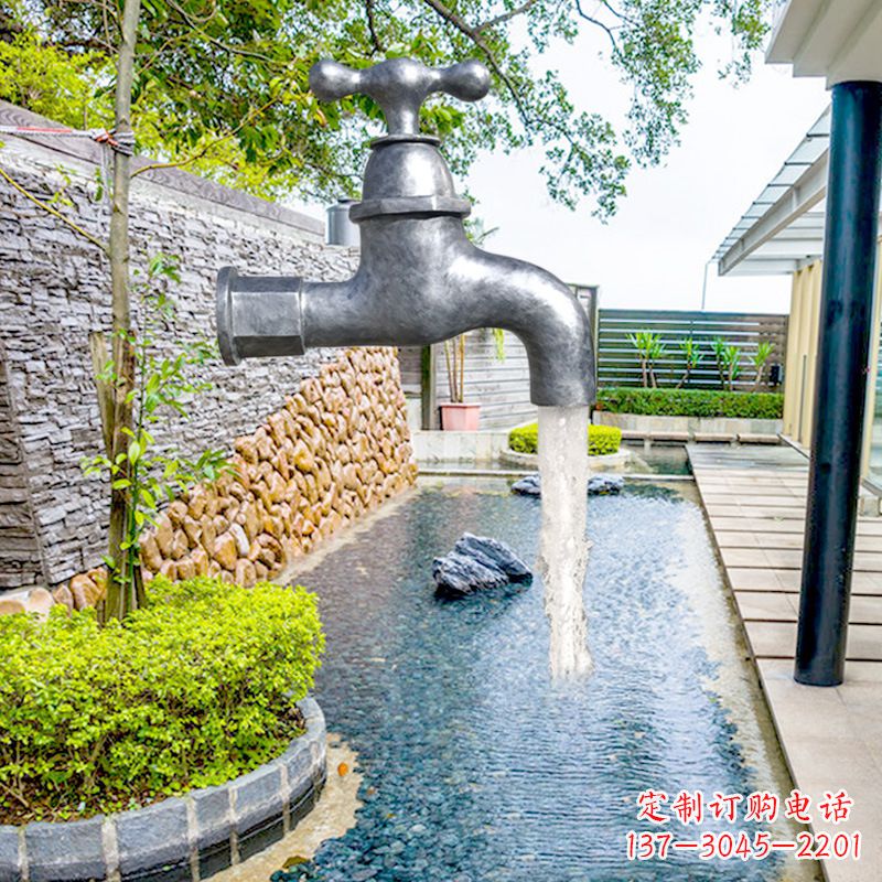 广西玻璃钢水龙头喷泉雕塑精美绝伦