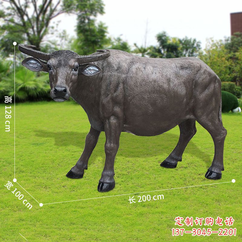 广西玻璃钢水牛雕塑