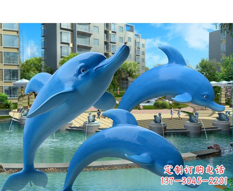 广西玻璃钢海豚雕塑灵动而美丽
