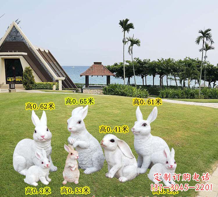 广西玻璃钢兔子雕塑精致的艺术之作