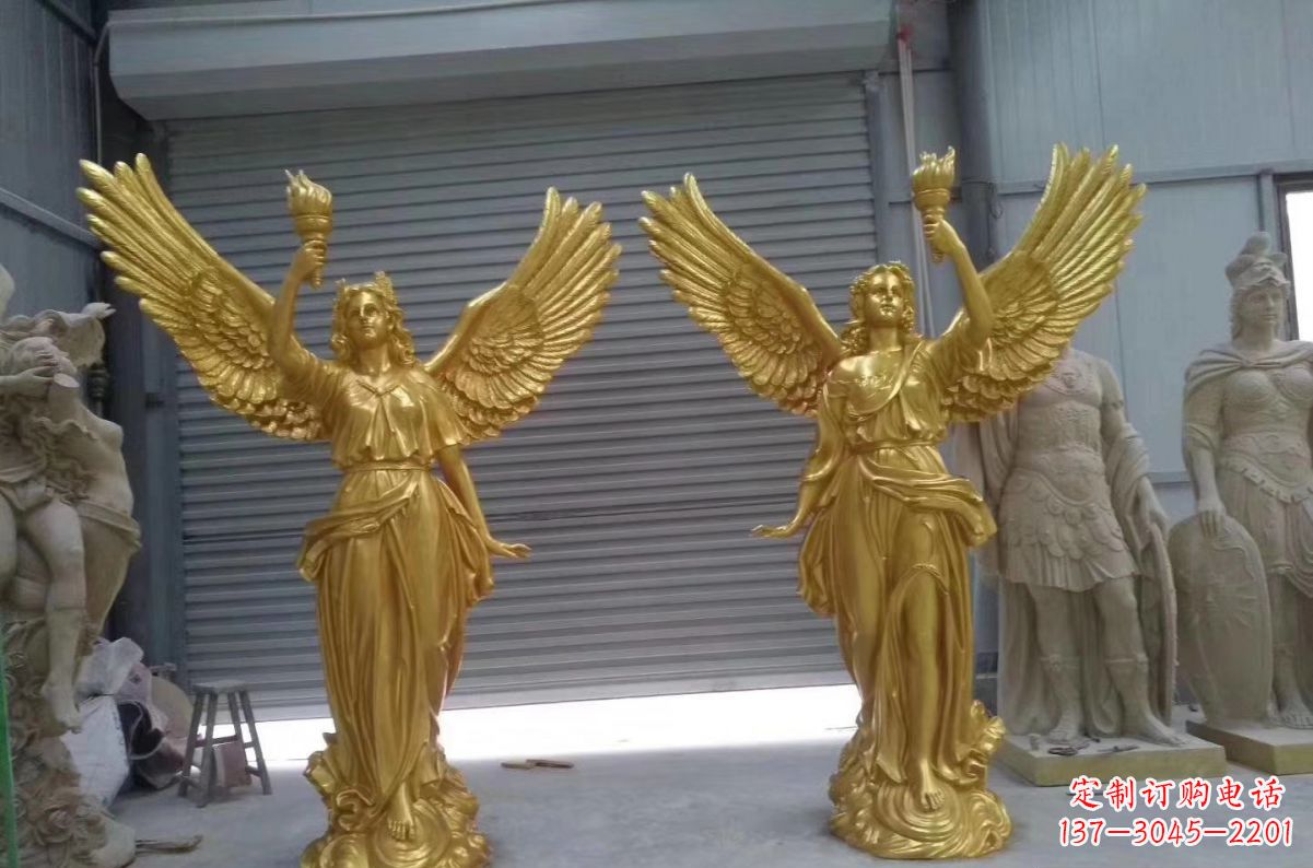 广西玻璃钢天使西方人物雕塑之美