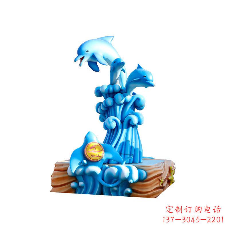 广西玻璃钢海豚雕塑精美可爱的海洋宝藏