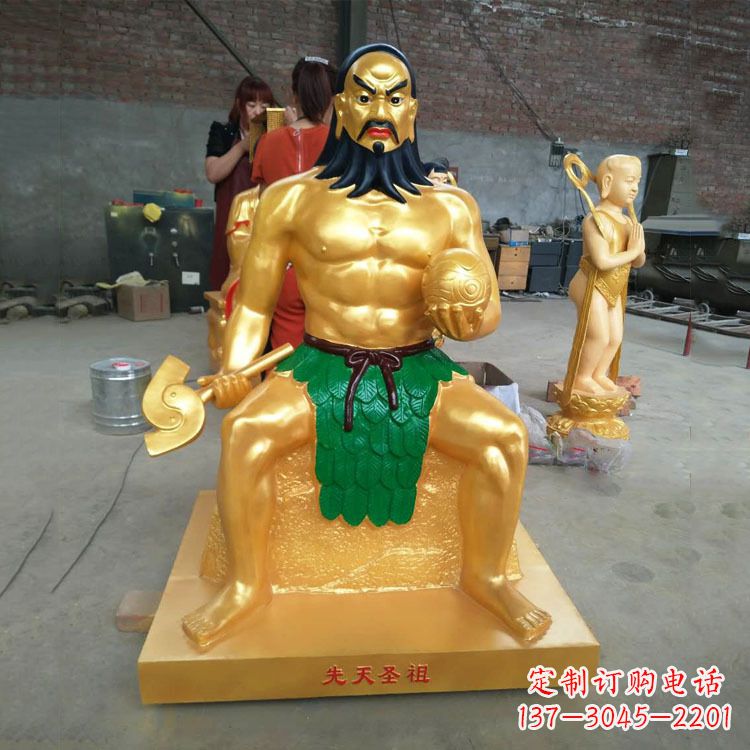 广西炎帝雕塑玻璃钢彩绘的神话传说
