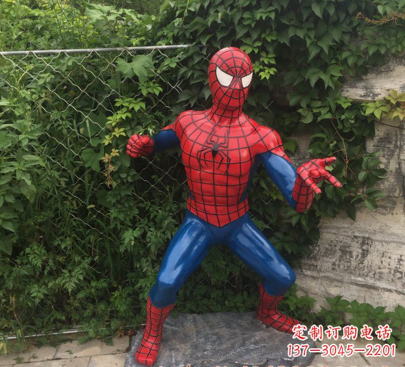 广西玻璃钢蜘蛛侠一座精致的雕塑