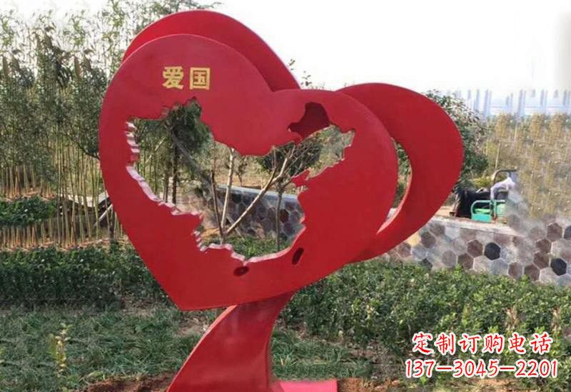 广西不锈钢爱国镂空中国地图雕塑