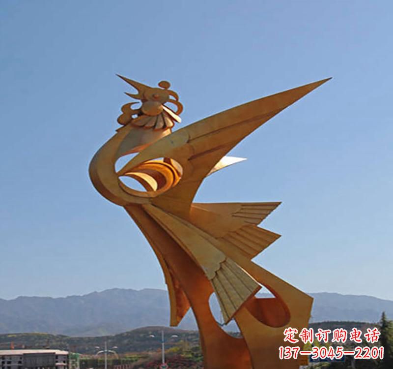 广西不锈钢凤凰雕塑传承瑞雪兆丰年