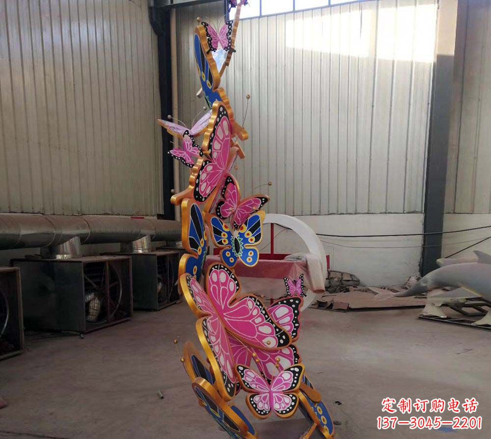 广西精致绚丽的不锈钢蝴蝶雕塑