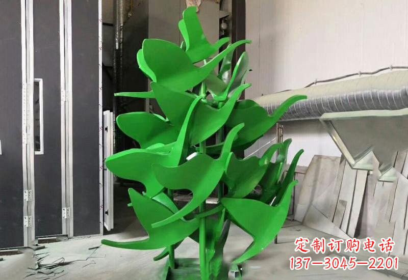 广西优雅美观的不锈钢彩色大雁雕塑