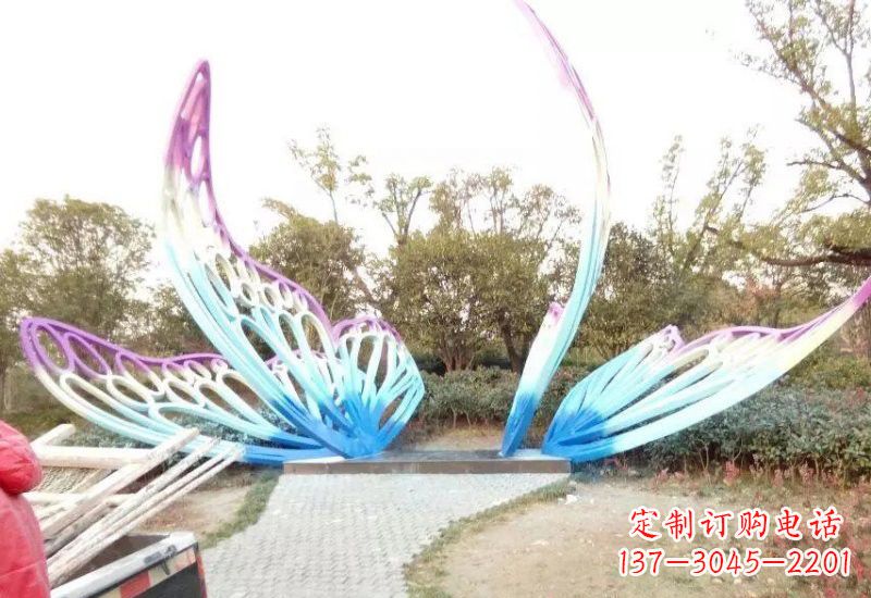 广西不锈钢彩色蝴蝶雕塑