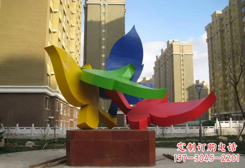 广西不锈钢彩色树叶雕塑