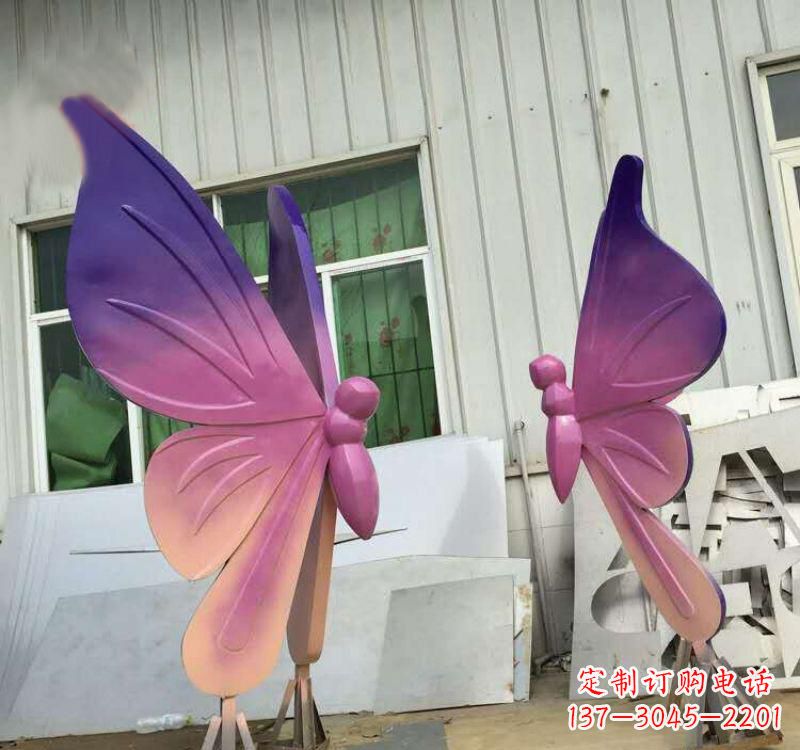 广西不锈钢彩色蝴蝶雕塑