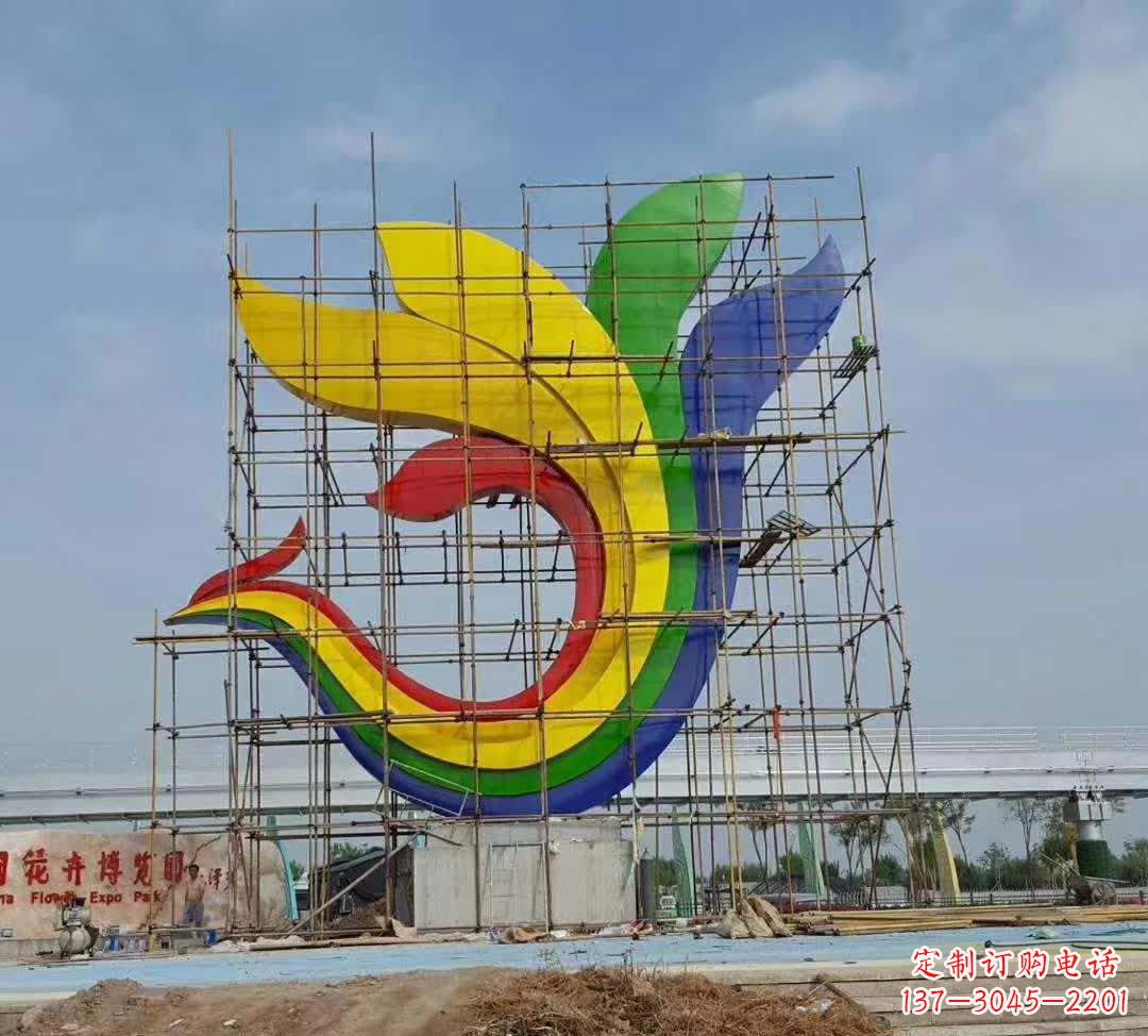 广西不锈钢彩色凤凰雕塑传承文化,融合美感