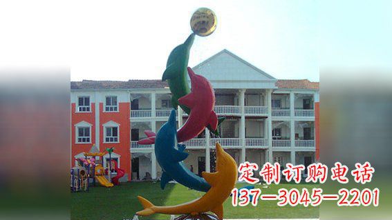 广西精美不锈钢海豚雕塑