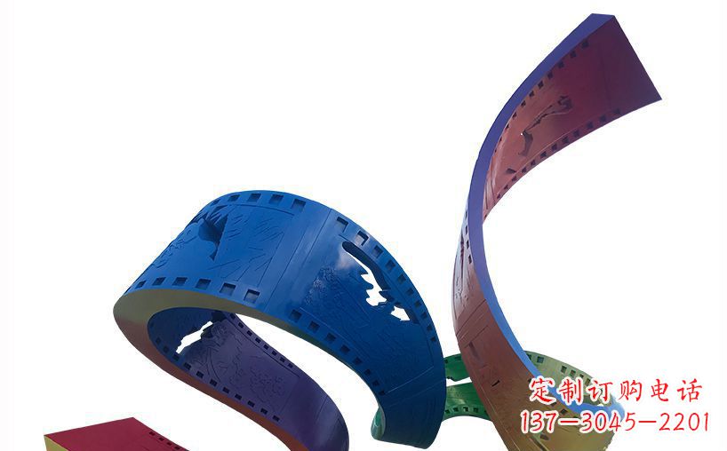 广西不锈钢彩色胶卷公园雕塑精美的艺术珍品