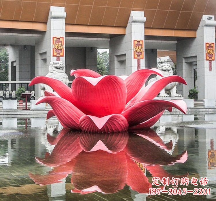 广西不锈钢彩色莲花雕塑——艺术之美