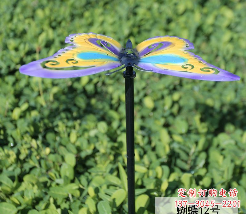 广西不锈钢彩色蝴蝶雕塑点缀园林的艺术之美