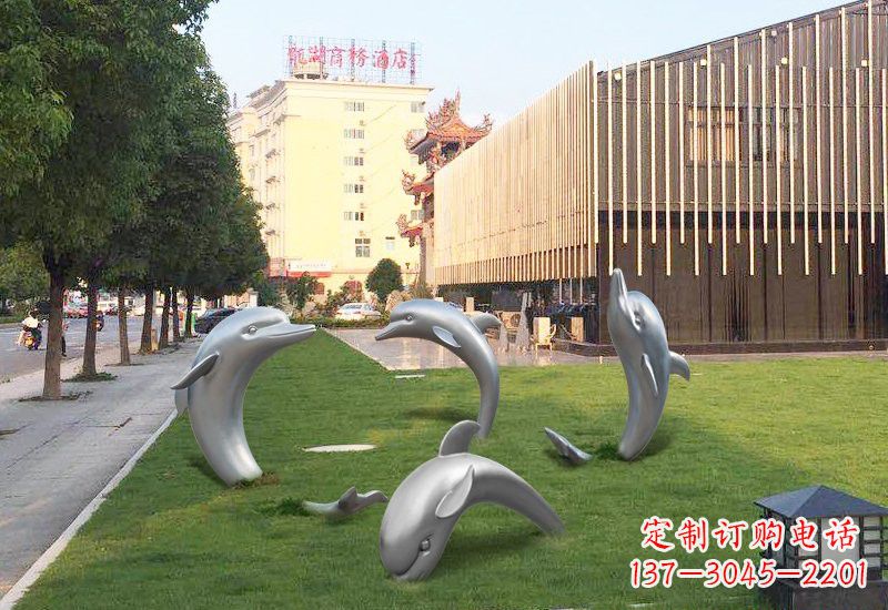 广西不锈钢海豚雕塑艺术与环保的完美结合