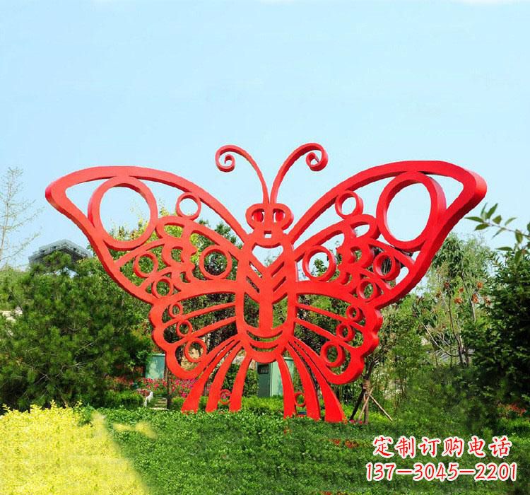 广西不锈钢草坪蝴蝶雕塑让草坪绽放蝴蝶之美