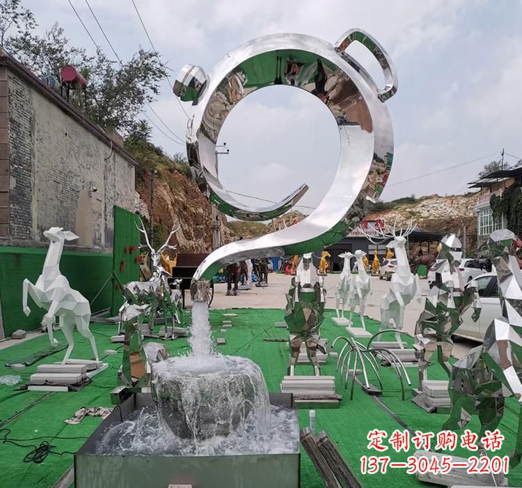 广西不锈钢茶壶雕塑精致美观的艺术品