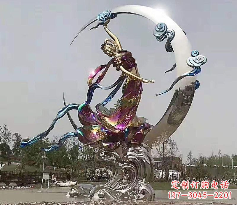 广西不锈钢嫦娥奔月雕塑