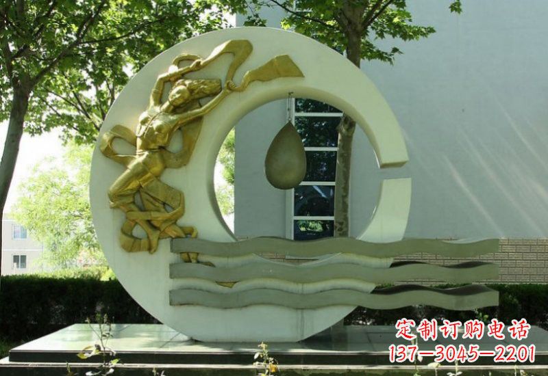 广西不锈钢嫦娥奔月雕塑——传承中华文化
