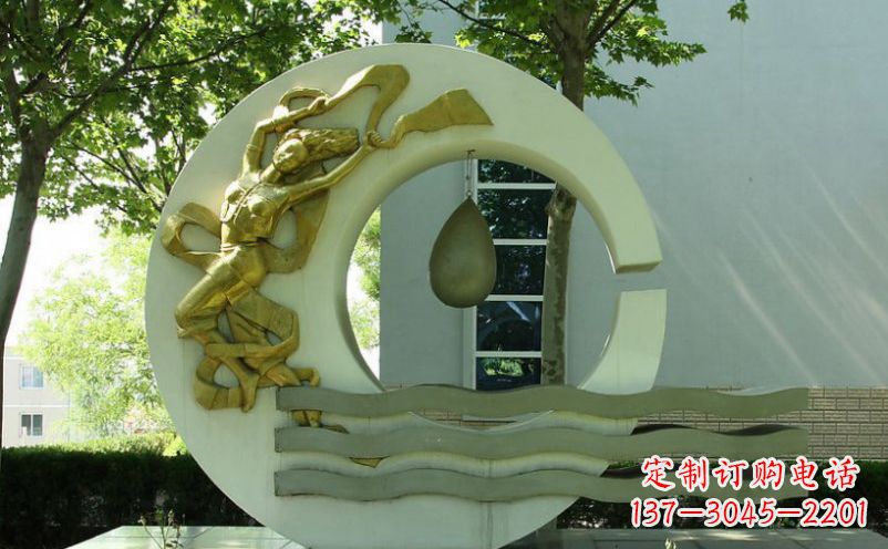 广西不锈钢嫦娥奔月景观雕塑