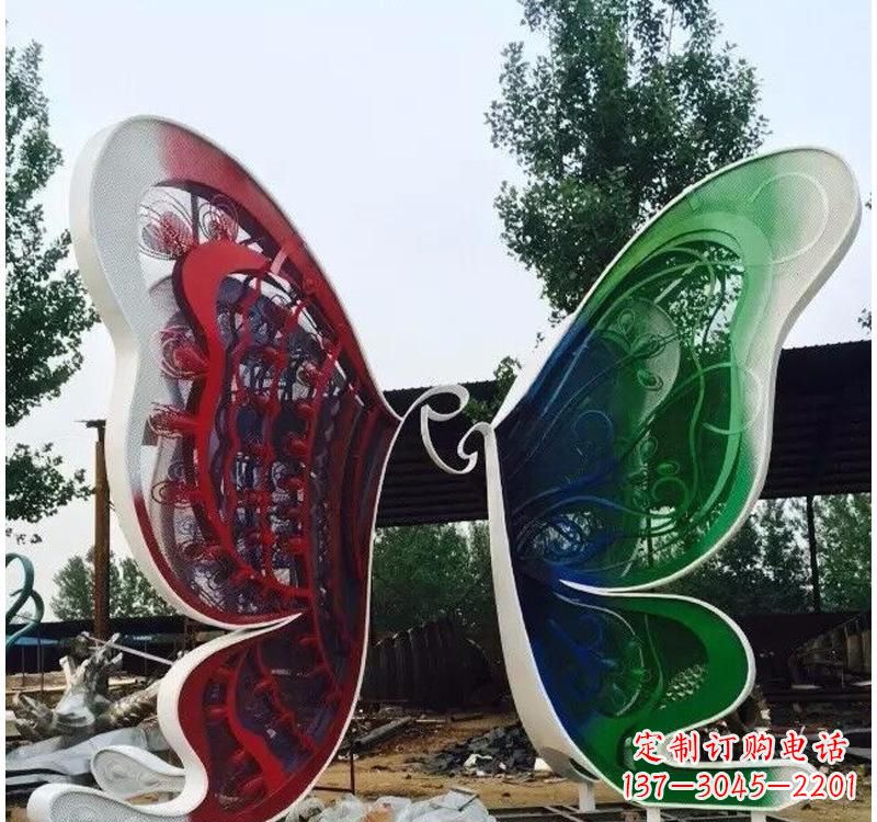 广西不锈钢城市彩色蝴蝶雕塑——美丽的视觉盛宴