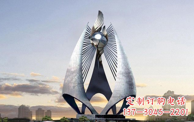 广西不锈钢城市船帆雕塑传承海洋文化