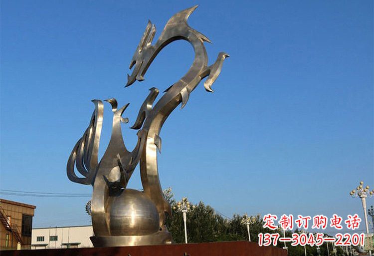 广西不锈钢龙凤雕塑以艺术传承文化